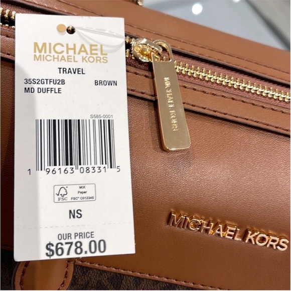 Michael Kors Medium Duffel Travel Satchel - Leather/Coated - Picture 13 of 13